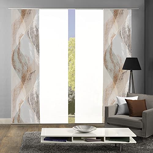 wohnfuehlidee 4er-Set Schiebevorhänge Amara Blickdicht, Höhe 245 cm, Kupfer Cover