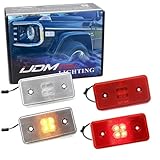 iJDMTOY Clear/Red Lens Amber/Red Full LED Side Marker Light Kit Compatible With 2002-14 Mercedes W463 G-Class G500 G550 G55 G63 AMG, Replace Front/Back OEM Sidemarker Lamps