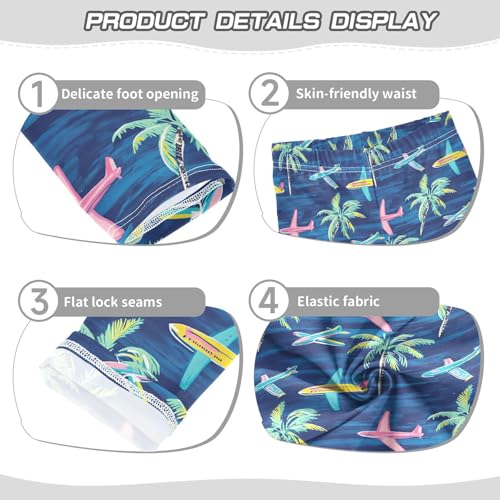 Palm Tree Airplane Print Girls Leggings Soft Stretch Workout Yoga Dance Pants for Kids Casual Tights3