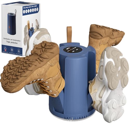 Secador de Botas de Fútbol, Secador Zapatillas Deportivas con 4 Brazos Plegables, Temporizador 1/3/6H, Secado Rápido, Secador de Zapatos Portátil para Zapatos, Guantes, Botas de Esquí