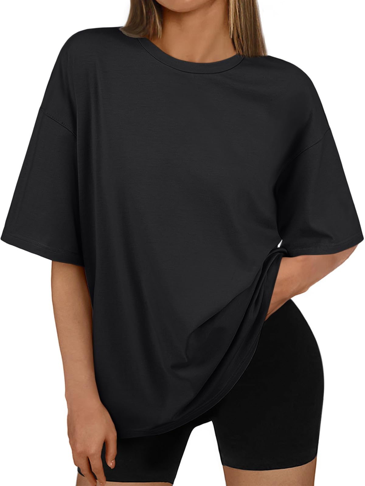 AUTOMET Womens Oversized T Shirts Workout Plus Size Short Sleeve Tops Casual Loose Basic Tees Summer Trendy Outfits 2025