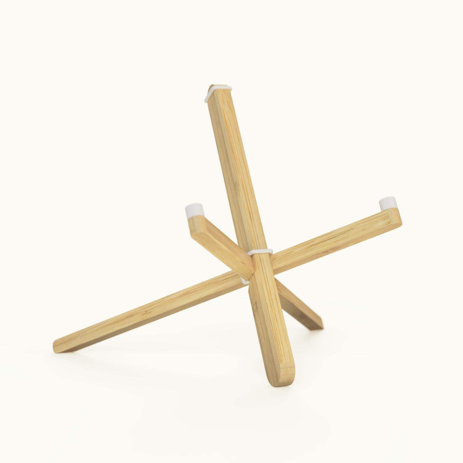 Dragonfly Bamboo Laptop Stand | Foldable Lightweight Portable Stand for MacBook, PC & Notebooks | Eco-Friendly Design | Natural Ventilation | Feather White