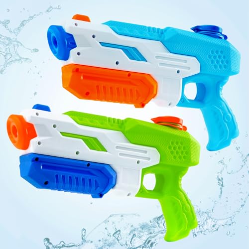 GERPOSMA Pistolet a Eau Puissant Enfant 3-15 & Adulte- 2 Pack Lot Pistolet à Eau,Water Gun Gros Taille 33cm,Grand...