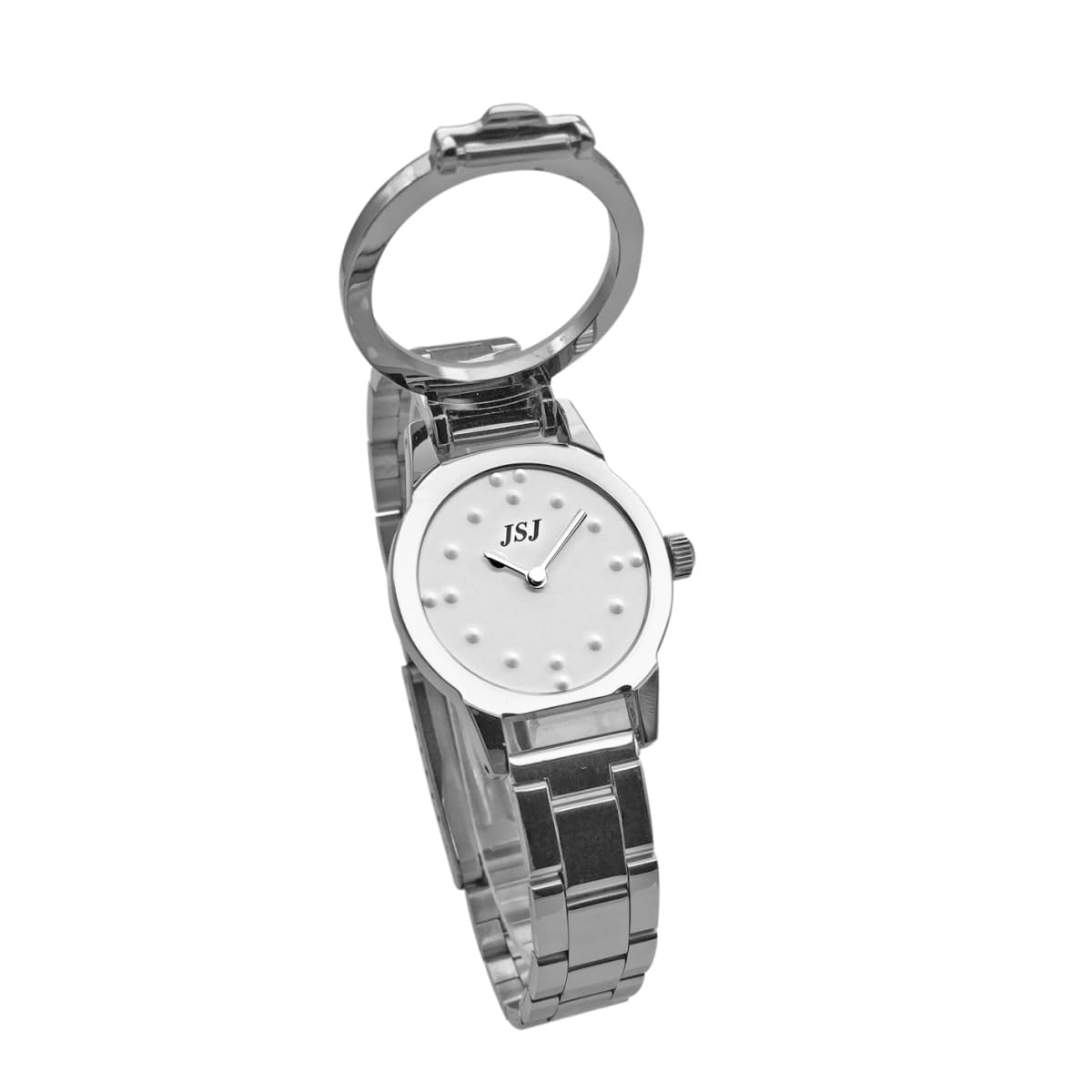Taktile Armbanduhr aus Edelstahl für blinde Menschen oder ältere Menschen, batteriebetrieben, für Männer oder Frauen