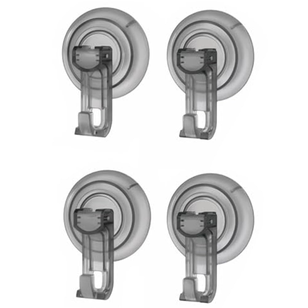 CTRLZS For Towel,Loofah Suction Cup Shower Hooks Heavy Duty(4-Pack) Waterproof Hook Grey