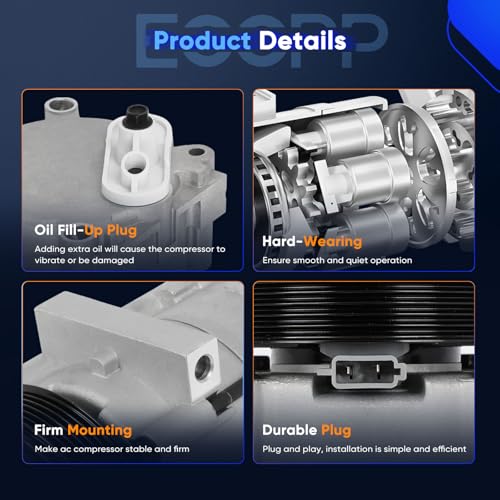 Image of ECCPP A /C Compressor with Clutch 1998-2008 Fit for Ford Ranger for Mazda B3000 3.0L AC Compressor Strong Cooling