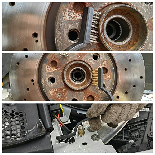 3Pcs Car Cleaning Brush Detailing Wire Brush Set, Brass, Stainless Steel, Nylon Brush Head For Cleaning Welding Slag Stain And Rust #TOP6