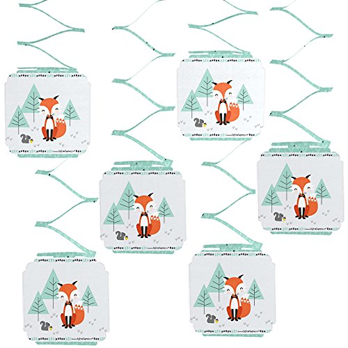 Big Dot of Happiness Mr. Foxy Fox - Baby Shower or Birthday Party Hanging Decorations - 6 Count