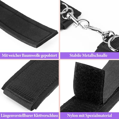 Bondage Set Fesseln Sexspielzeug für Paare - Handschellen für Sexspiele bdsm Set, Oberschenkel-& Handschellen fesseln Sextoy für paare Extrem Sex, Erotik Fesselset für Anfänger