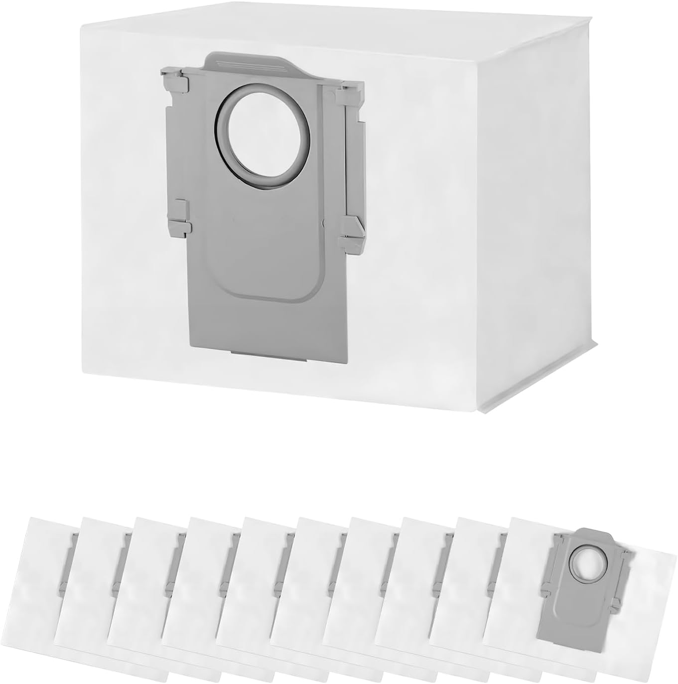 10pcs Vacuum Cleaner Bags, Replacement Large Capacity Vacuum Cleaner Dust Bags, Reusable Vacuum Bags Parts for Roborock S7 MaxV Ultra/S7 Pro Ultra/Q7+/Q7 Max+/Q5+/g10s/g20/T8/S8+/S8 Pro Ultra