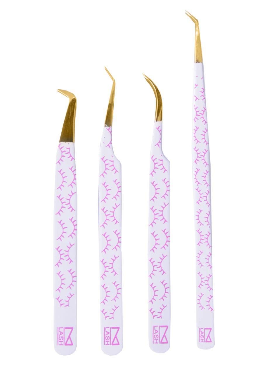M LASH Set Of 4 Diamond Grip Eyelash Extensions Tweezers - Japanese Steel Lash Supply (WP-SET)-image-38