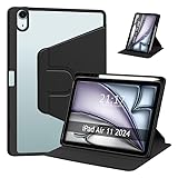 apple smart cover für ipad 2018 Coque rotative à 360° avec rabat Smart pour Apple iPad Air 2024 11 (M2) de couleur noire. Cet étui se distingue par une délicate imitation cuir avec une coque intérieure en acrylique transparent de qualité supérieure. Cette coque offre ainsi une grande sécurité et une grande élégance.