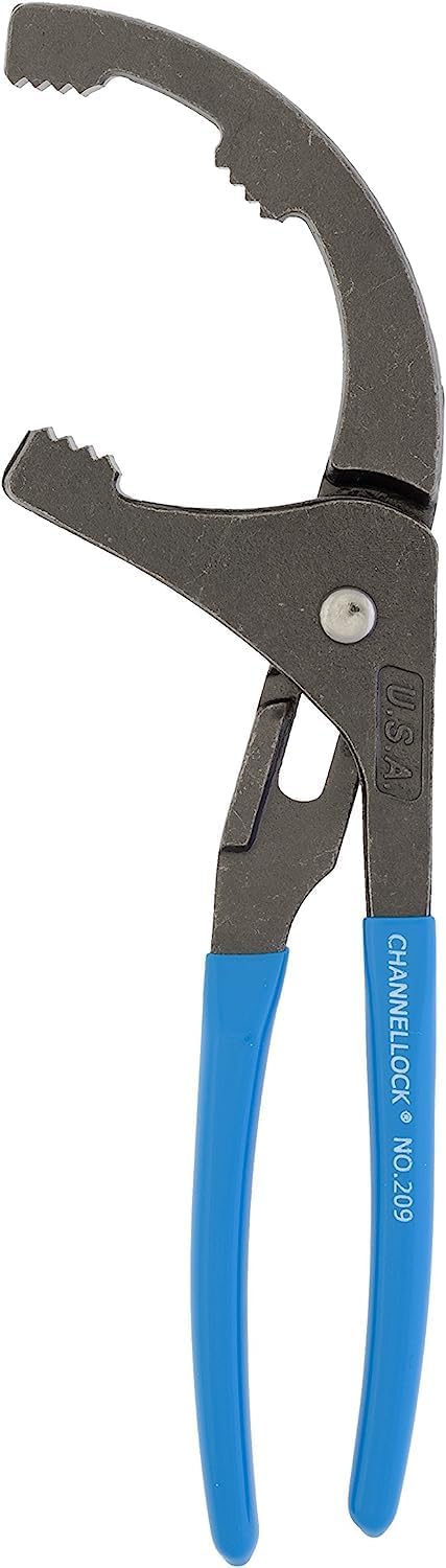Channellock Hand Tool Set 209 - Oil Filter/PVC Pliers, Oil Filter Wrench - 9 in, Blue
