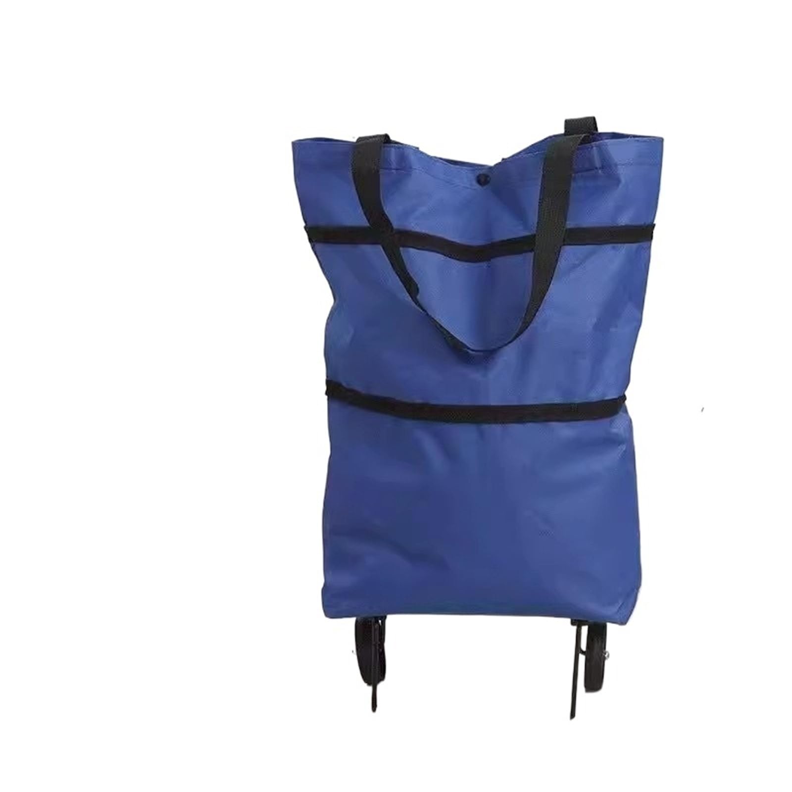 Foldable Shopping Bag with Wheels Shopping Bag With Wheels Foldable Grocery Cart Trailer Portable Large Capacity Home Supermarket(Blue)