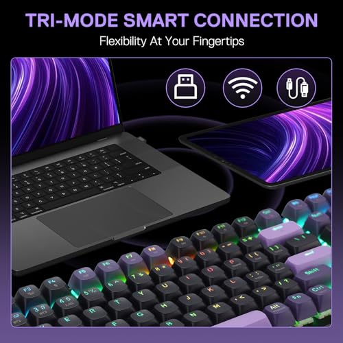 Image of Redragon K740 PRO Wireless RGB Gaming Keyboard, Aluminum Base & Knob, 95%