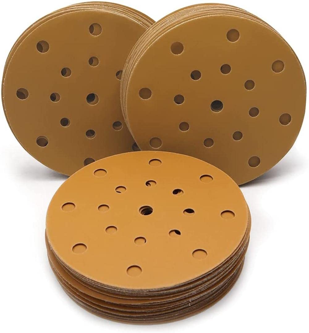 Disco de lijado de 50 piezas de 6 pulgadas y 17 orificios, grillete de grano 60-2000, papel de lija seco húmedo para lijadora orbital aleatoria, carpintería, 240