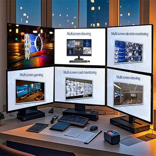 Image of Radeon R7 350 4G Graphics Card, with 6 HDMI Monitor Graphics Card,Computer PC GPU GDDR5 128 Bit DirectX 12 PCI Express X16 3.0, DisplayPort Low-Profile Video Cards (AMD R7 350 4G 6HDMI)