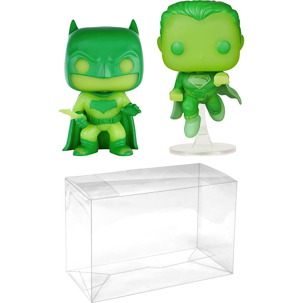 Batma n & Superma n [Glow-in-Dark] (Walmart Exc): P o p ! Heroes - Figura de vinilo con 1 protector compatible (06544 - B)