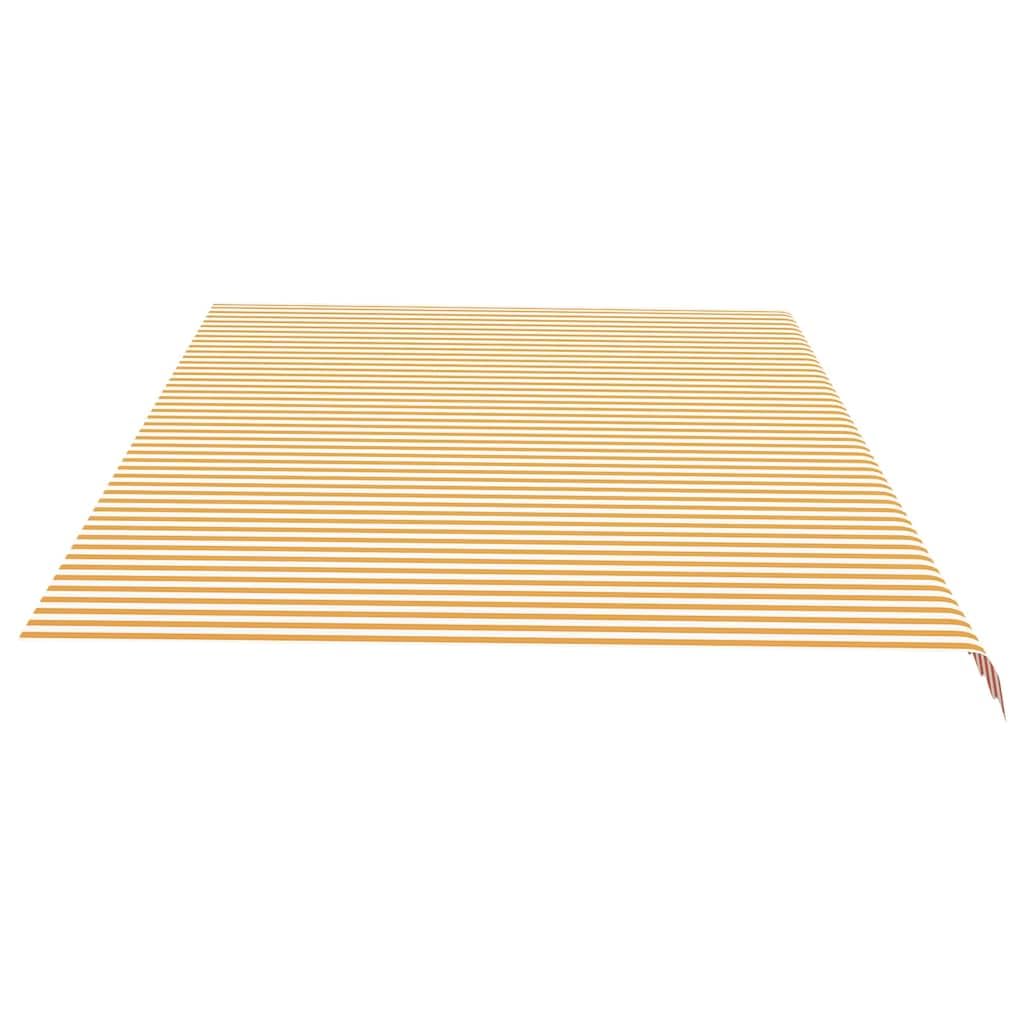 Leasha Toile de Rechange Store Banne avec Lambrequin, Toile Tissu de Remplacement pour Auvent 580x345 cm Jaune et Blanc