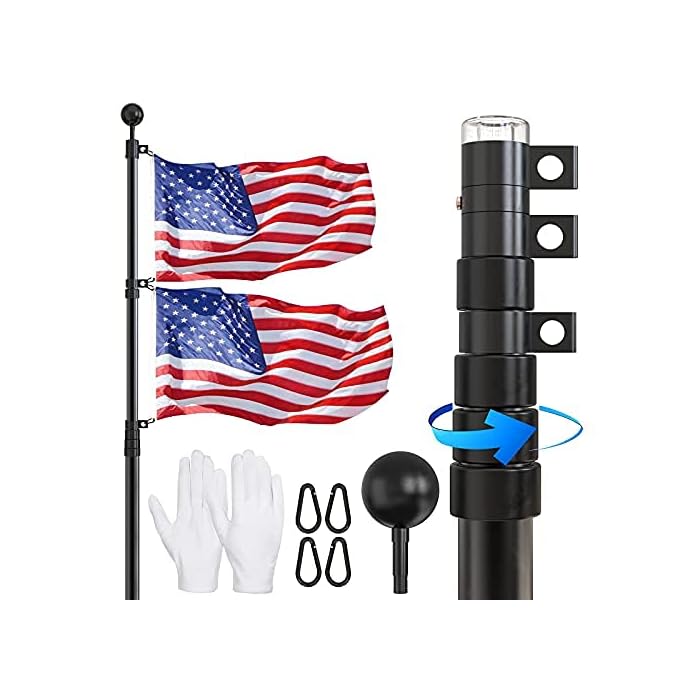 Buy FFILY Flag Pole for Outside In Ground 25 FT Heavy Duty Telescopic