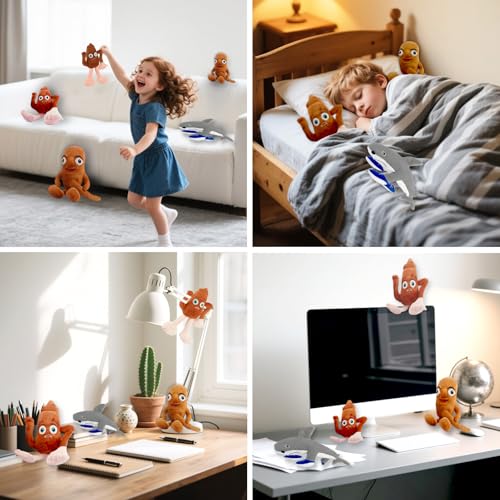 F7 Tung Tung Tung Tung Sahur Kuscheltier, Lustige Italian Brainrot Kuscheltier Tralalero Tralala Plüschfigur Süße Stuffed Animal Schlummer Gefülltes Kissen Geschenke für Fans Kinder Erwachsene