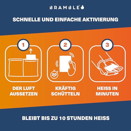 Bramble – Handwärmer (40 Paar, 80 insgesamt) – Luftaktivierte Taschenwärmer für Outdoor-Aktivitäten – Wärme in Minuten – Bis zu 10 Stunden Wärme