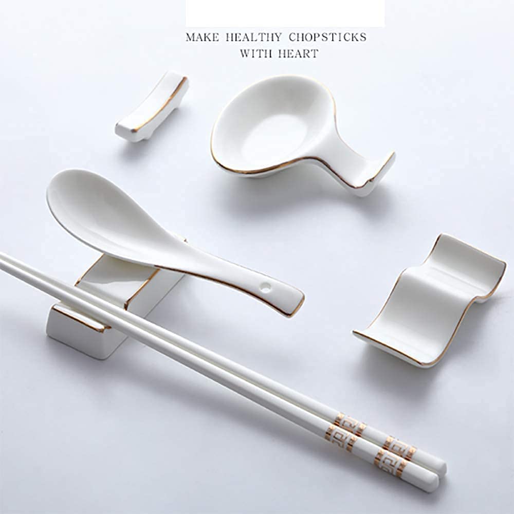 Baguettes Baguettes Baguettes réutilisables 5 Paires de Baguettes en Porcelaine ffret Cadeau, Baguettes à Sushi japonaises en céramique Blanche réutilisables Vaisselle(Couleur:C;Taille:24Cm)