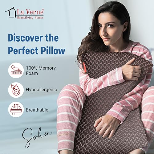 Image of LA VERNE Cooling Gel Infused Pincore Technology Breathable Memory Foam Pillow with 3S Rebound| Cool Gel Cervical Support for Neck & Shoulder Relief Orthopedic SleepingPillow (Pack of 1)
