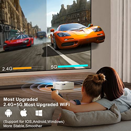 FINATI-Outdoor-Movie-Projectors-Native-1080P-4K-Support-AMZFUN-H3-Portable-Projector-with-WiFi-and-Bluetooth-9800L-Home-Theater-Projector-with-100-ScreenTripod-for-PhoneTV-StickPC