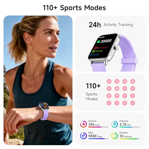 Image of Smart Watch for Women,1.85 inch AMOLED Touchscreen for Android & iPhone Alexa Built-in Bluetooth Calls,Fitness Watch 110+ Sport Modes Heart Rate /Sp02 /Sleep /Calories Monitor IP68 Waterproof