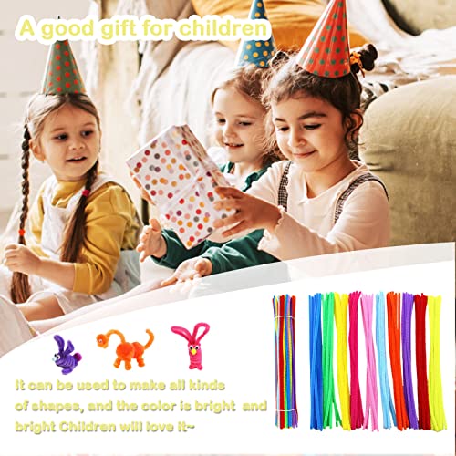 PMELCXD 300PCS Chenille Tige Fils Chenille Tiges de Chenille Coloré Pipe Cleaners Crafts Set pour Arts et Artisanat 6mm * 30cm(300 Pièces - 10 Couleurs, Mélange de Couleurs Vives) - Image 4
