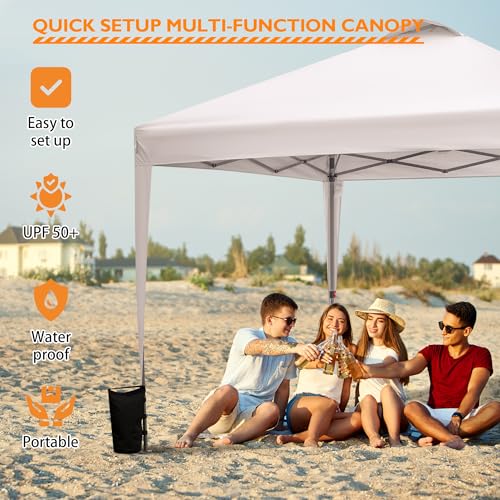 BONTEC 3x3m Pop Up Gazebo with 50+ UPF Protection, Waterproof Canopy Tent with Easy Setup, Height Adjustable, Portable with Wheeled Carry Bag, Perfect for Outdoor Events, Camping, Beach, and Parties - Image 7