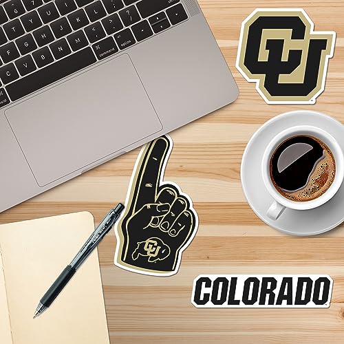 Image of University of Colorado Premium Vinyl Sticker Pack - 8 Waterproof Colorado Buffaloes Decals for Laptop, Water Bottle, Tablet, Car, Skateboard & More - Officially Licensed Variety Set