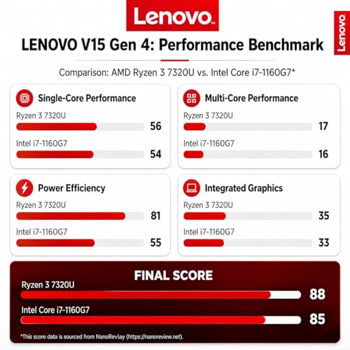 Image of Lenovo 2026 V15 Business Laptop with Microsoft 365 for The Web, AMD 7000 Series Ryzen CPU (Beats Intel i7-1160G7), 15.6 inch FHD Display, 16GB RAM, 1TB SSD, RJ-45, HDMI, Wi-Fi 6, Windows 11 Pro