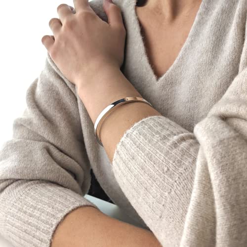 Silverly 925 Sterling Silver HInged Bangle 5mm - Classic Round Tube Solid Silver Bangle - Stacking Sterling Silver Bracelet for Women - Gifts for Daughter4