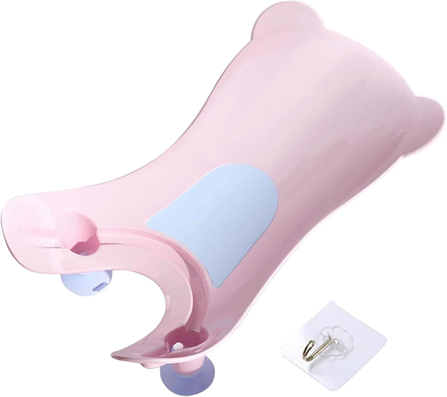MUMMAMIA Clean Rinse Baby Bather, Infant Buttock Washing bathrack; Lying Bather for Boy Girl, Multifunction Quick Dry Bath Support for Use on Counter Sink 0-12 Months (Pink)-image-39