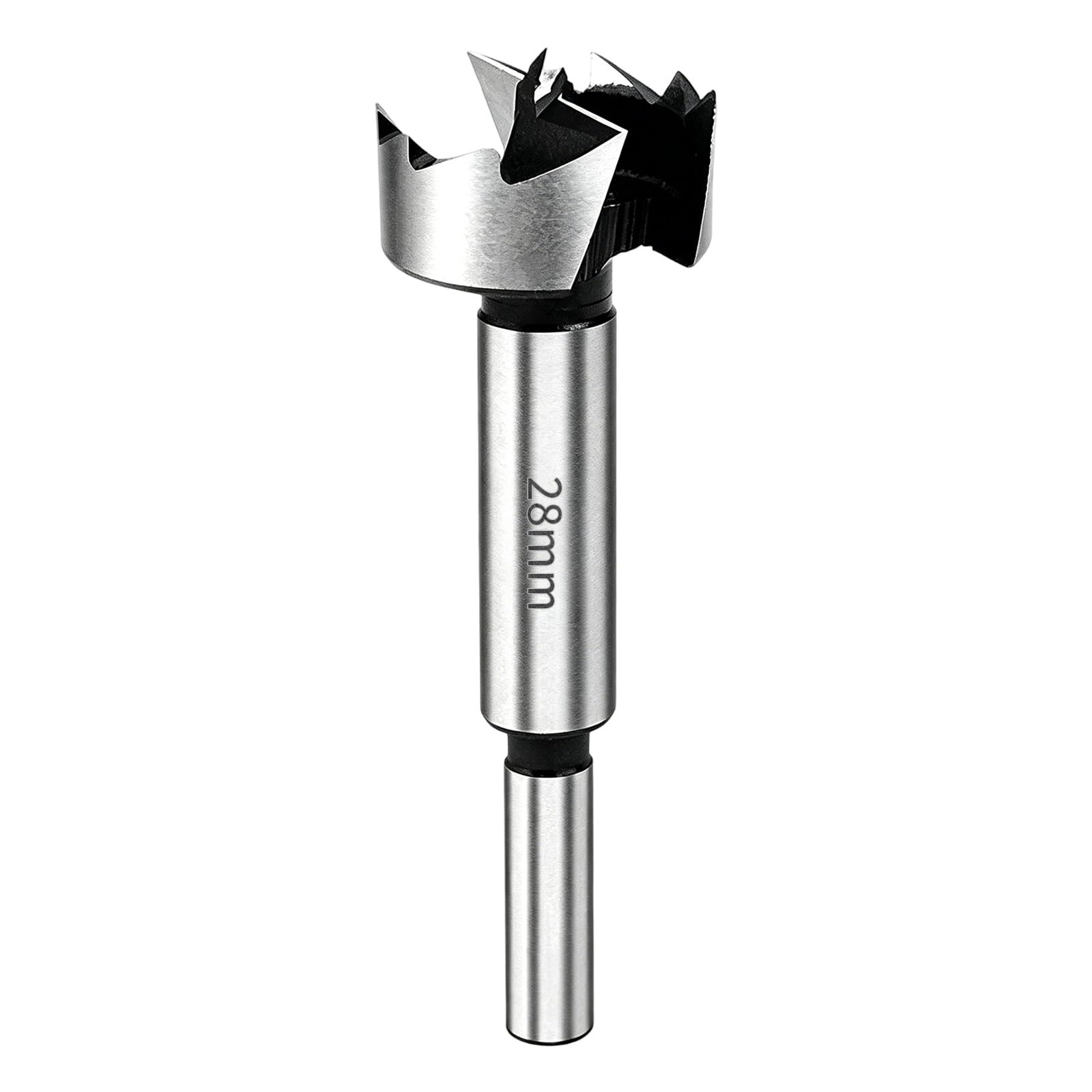 28 mm(1-3/32 inch) Forstner Drill Bit, Multispur Bits 45 Carbon Steel Wood Hole Saw Auger Opener Fast Cutting Drill Accessories for Woodworking Hardwood Plywood Plastic
