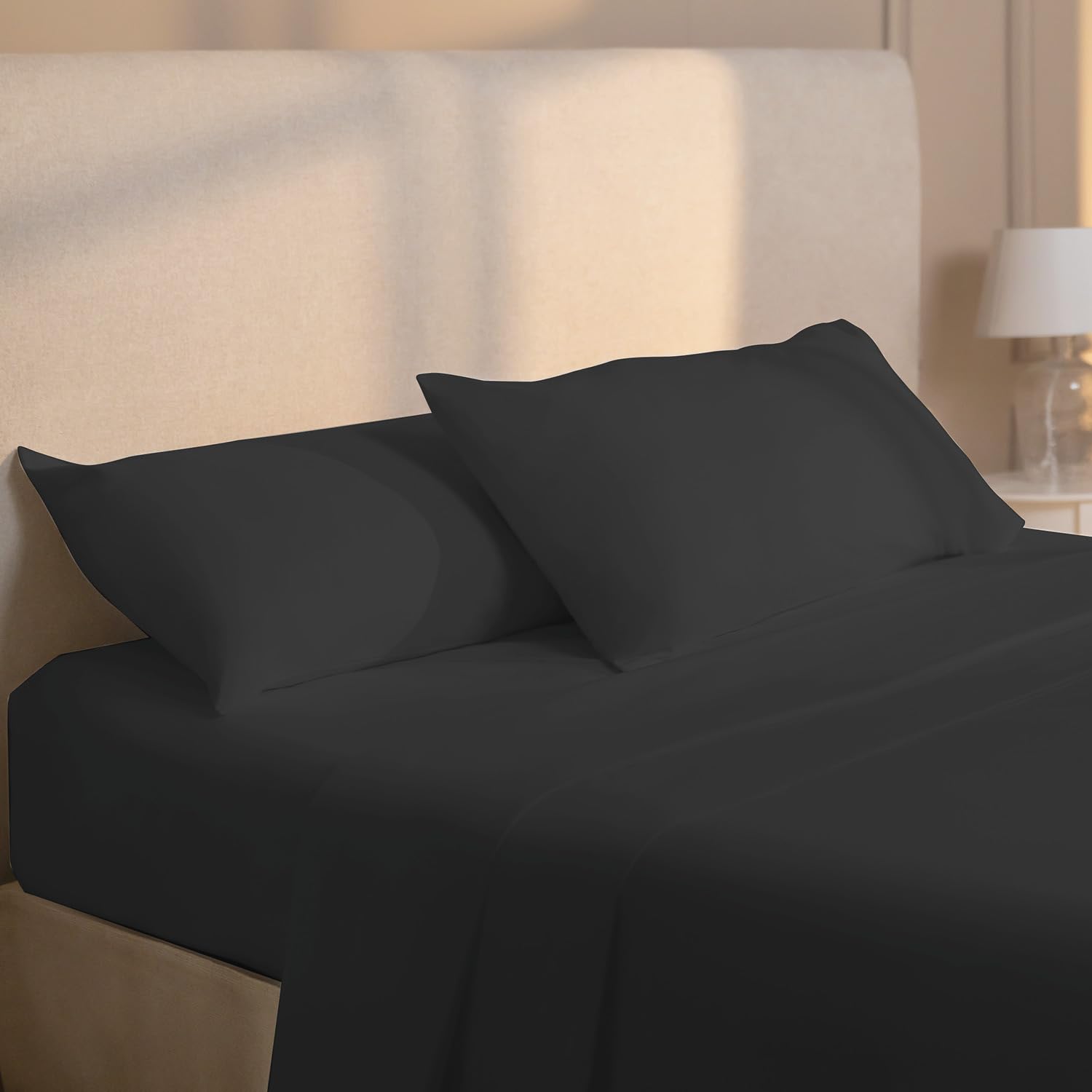 Dreamzie Sabanas 150x200 cm - Juego de Sabanas 4 Piezas - Poliéster Microfibra Cepillada - Sabana Bajera, Sabana Encimera Cama y 2 Fundas de Almohada (Sabanas 150, Gris Oscuro)