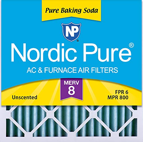 Up To 60% OFF Nordic Pure 25x25x2 MERV 8 Pure Baking Soda AC Furnace Air Filters 3 Pack