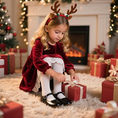 Toddler Girls Vintage Mary Jane Shoes Party Ballet Flats with Shiny Patent Leather2