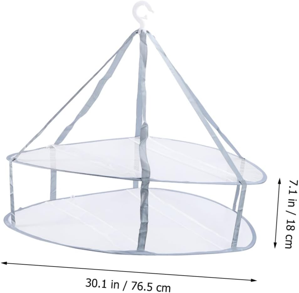 Tofficu 3pcs Clothes Drying Basket Hanging Rack Set Mesh Laundry Storage Organizer for Socks Sweaters Household Drying Rack for Delicates