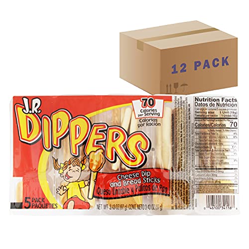 J.R. Dippers Cheese Dip & Bread Sticks Snacks (12 Packs)