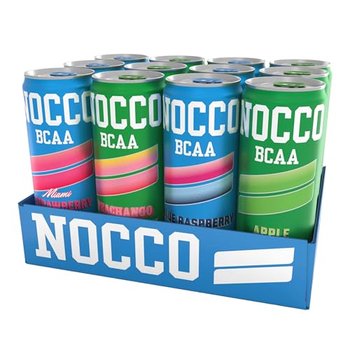 NOCCO Zero Sugar Energy Drink, Summer Variety Pack - 12 Fl Oz (Pack of 12) - 200mg Caffeine, Sugar Free with BCAAs, Carbonated & Low Cal, B Vitamins, Grab & Go Performance Beverage
