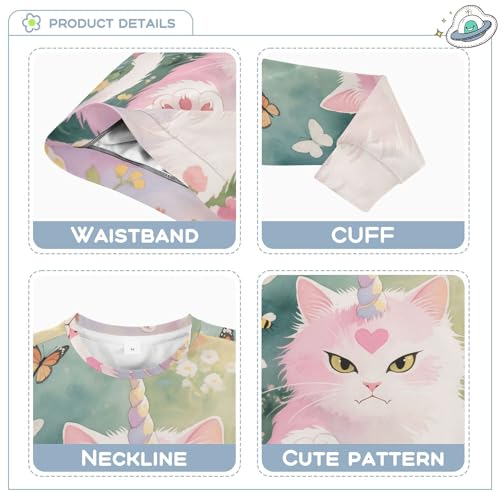 Wudan unicorns Cat in Flowers Little Kids Hooded Sweatshirt Fleece Kids Hoodies Boys3