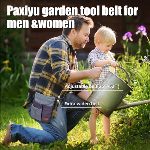 Paxiyu Garden Tool Belt for Men & Women, Denim Slim 4-Pocket Adjustable Garden Apron - Lightweight Utility Belt for Gardening, DIY, Carpenter, Painting, Seamstress, and Crafting Tool Pouch (Purple) - Image 5