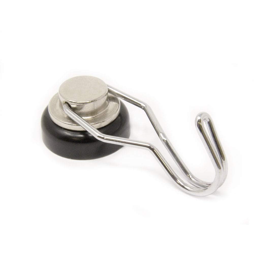 First4magnets Black Swivel Hook For Holding Rope, Wires And Clothing - 25Mm Dia - Pack Of 100