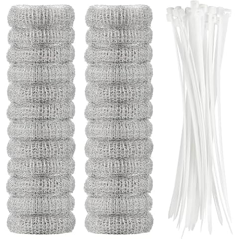 BRENSTEN Washing Machine Lint Traps – 24-Pcs Washing Machine Lint Catcher with Cable Ties – Rust-Proof Stainless Steel Mesh Washer Lint Catcher – Drain Hose Screen Filters Prevent Clogging of Drains Cover