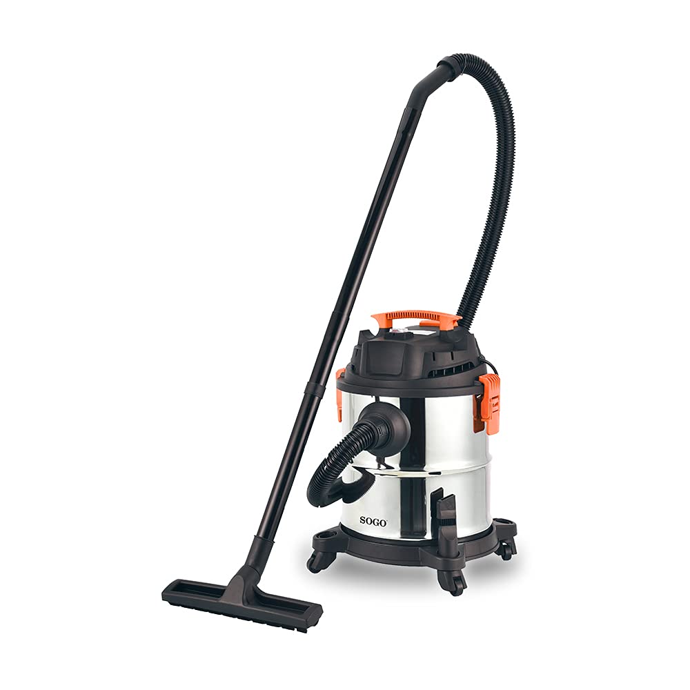 SOGO Aspirador en Seco y Húmedo 20L - 1200W de Potencia - Aspiradora Industrial con Filtro HEPA Lavable y Soplador de Aire - Cable Largo 5,5m Potente y Silenciosa (ASP-SS-16136)
