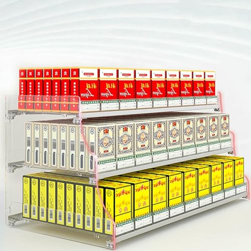Support vertical pour boîtes à cigarettes de comptoir avec pousse-cigarettes automatique de magasin