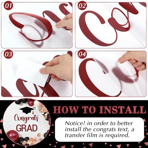 Image of Epakh 2026 Graduation Party Decal Sign for Backdrop Letters Peel and Stick Graduation Sticker for Balloon Arch Decorations Party Sign Wall Decor (Wine Red)